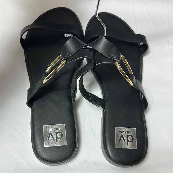 DV by Dolce Vita Black Modern Slip-On Strapy Sandals Sz 11 - Picture 5 of 8